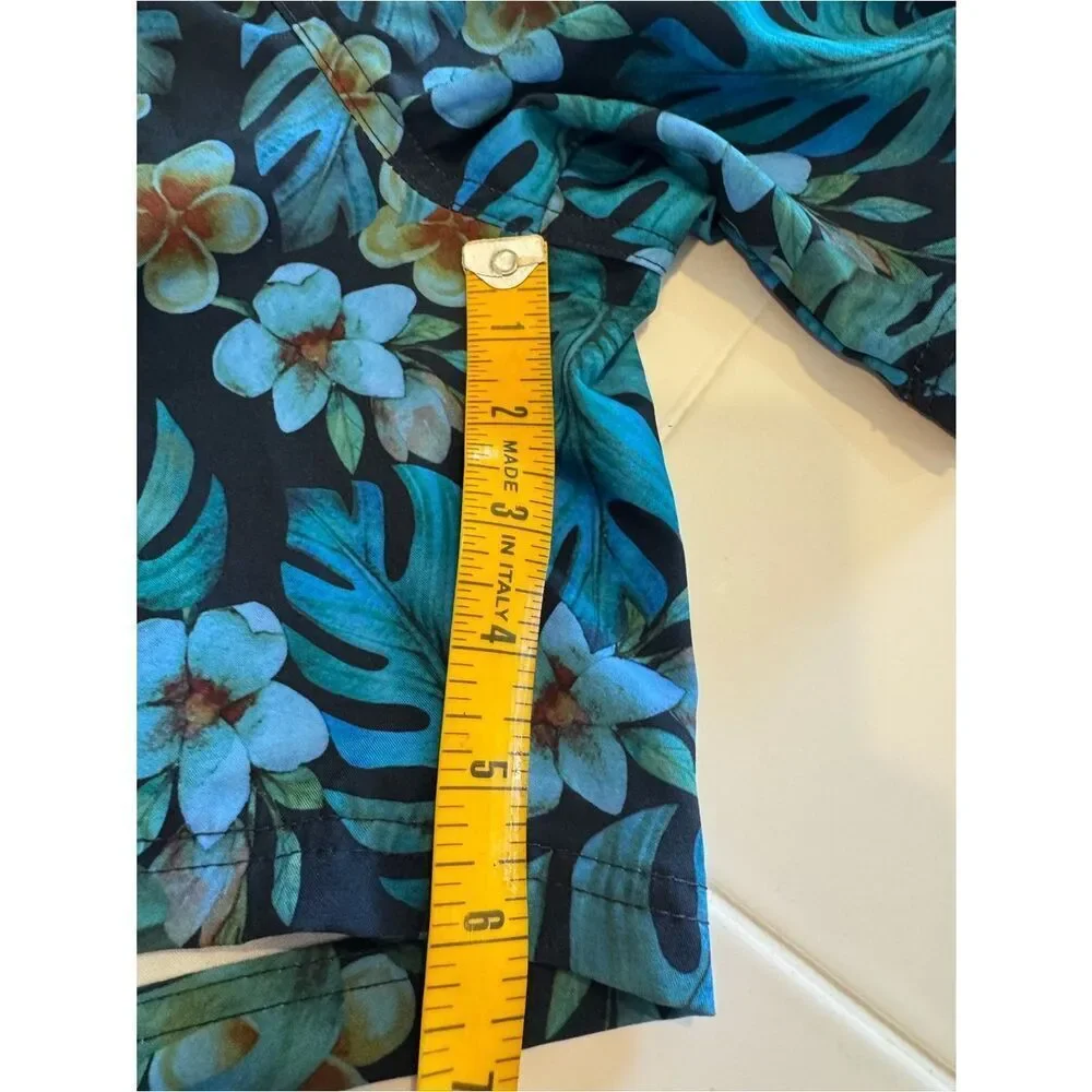Ocean Current Tropical Swim Trunks Men’s XL | Blue Floral Hawaiian Board Shorts